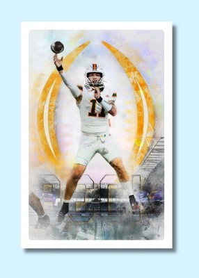 Carson Beck Miami CFP 2026 4x6 Art Photo Print John Rudolph Signed