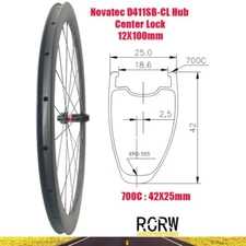 700C Road Bike Front Wheel Asymmetric Tubeless Clincher Carbon Wheel Center Lock