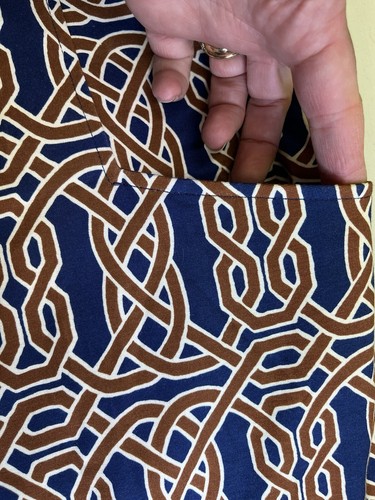 J McLaughlin Catalina Catalyst Dress Size Small Celtic Geometric Navy Rust 3/4 - Picture 9 of 17