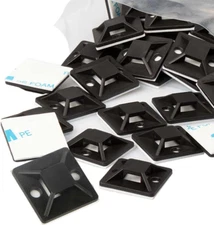 100 Pack 3/4Inch Zip Ties Mount Adhesive Cable Tie Mounts Anchors Wire Organizer
