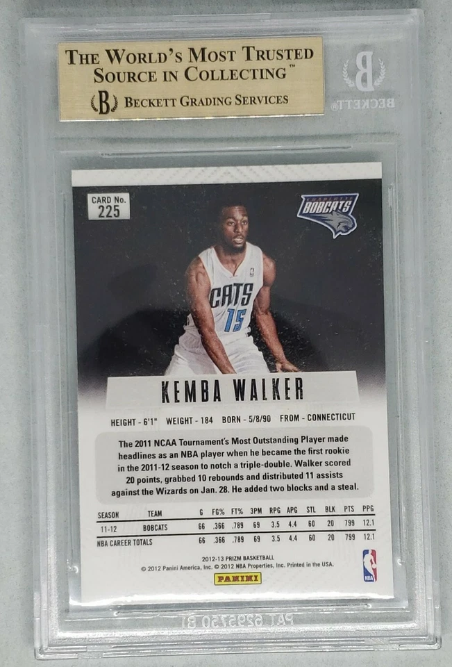 Kemba Walker 2012 Panini Prizm Green Basketball RC #225 Celtics BGS 9.5 Gem Mint - Image 3 of 3