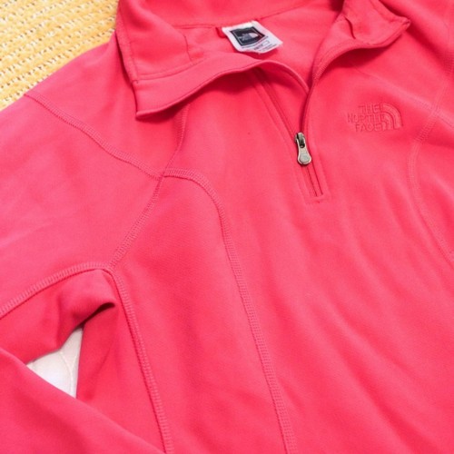 The North Face Women's Hot Pink 1/4 Zip Fleece Lined Pocket Pullover Size XSmall - Picture 4 of 11