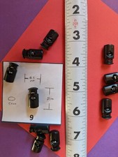 BLACK Single Hole, PLASTIC Spring Loaded Cord Lock10pk Eclipse 5 mm hole