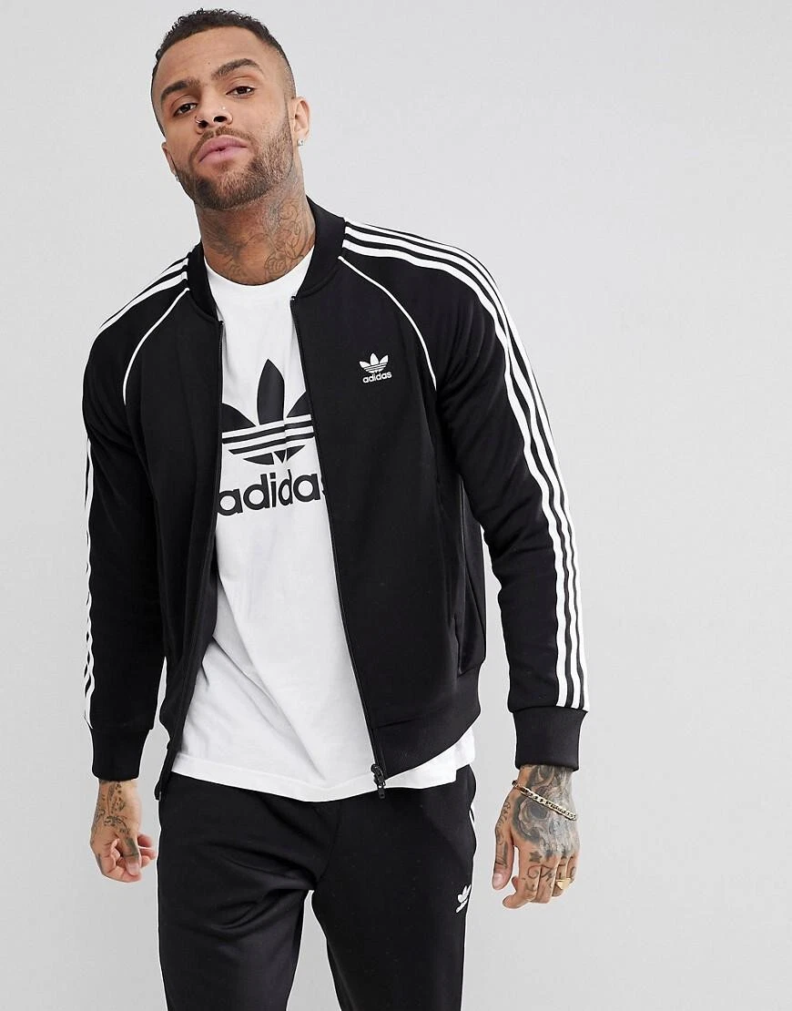 Shop Adidas SST Monogram Track Jacket IB8799 black