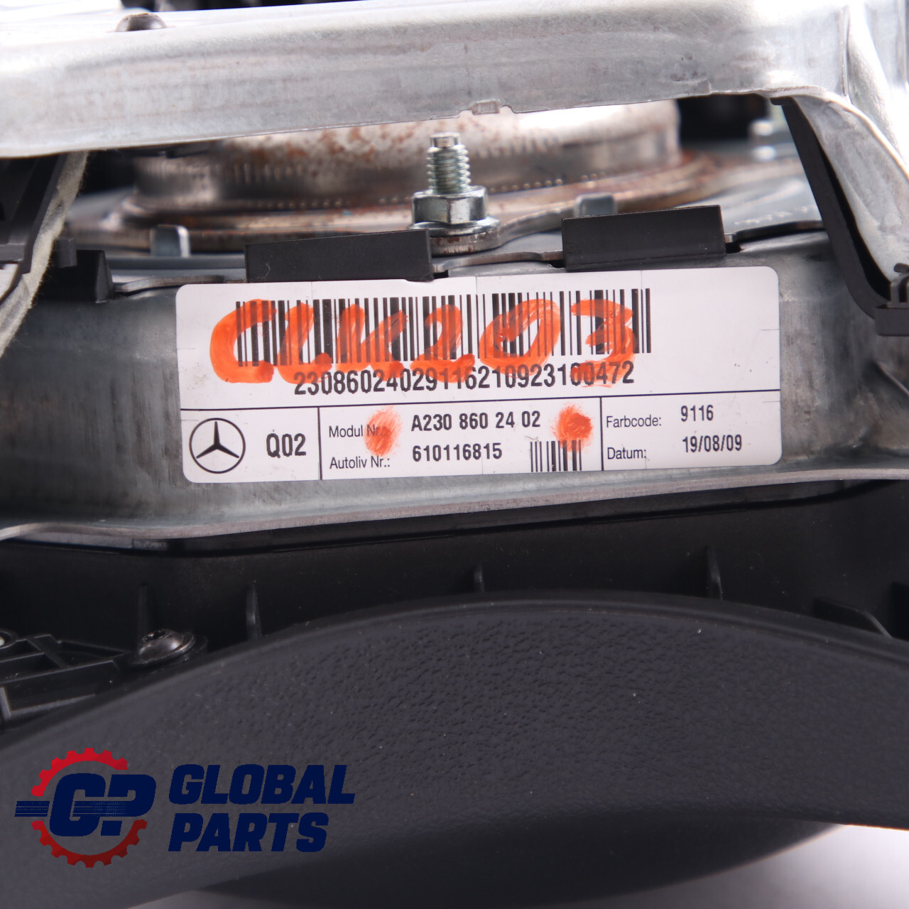 Mercedes CL203 Steering Wheel Air Module Bag Black Trim 