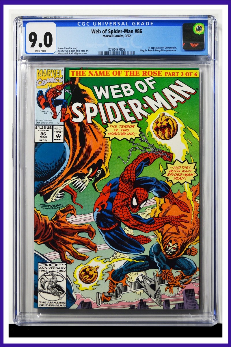 Web Of Spider-Man #86 CGC Graded 9.0 Marvel March 1992 White Pages