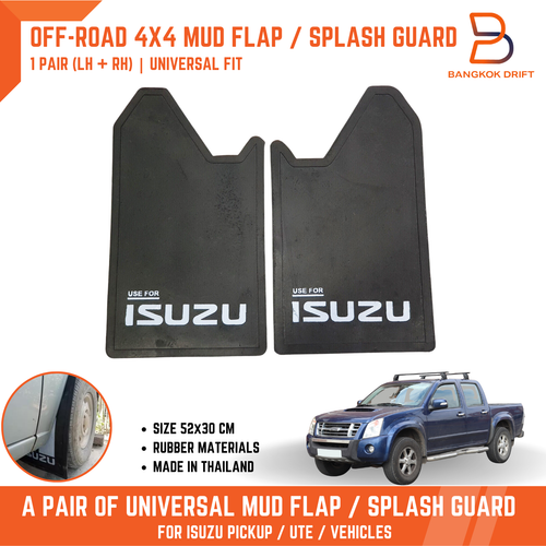 USE FOR ISUZU 4WD 4X4 OFFROAD MUD FLAPS SPLASH GUARDS CAR TRUCK BLACK