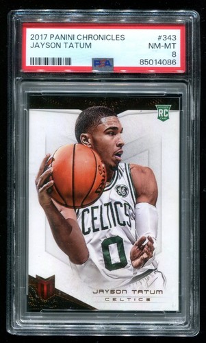 2017 Panini Chronicles #343 Jayson Tatum PSA 8 NM-MT Rookie Celtics~(PL)