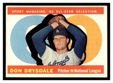 1960 Topps BASEBALL #570 Don Drysdale 60TBB