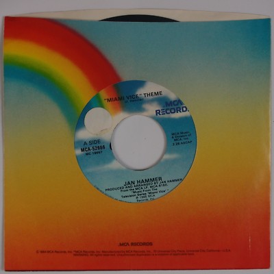 JAN HAMMER: Miami Vice Theme USA MCA Electro Synth Classic 45