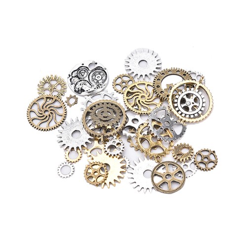 50g Watch Parts STEAMPUNK CYBERPUNNK COGS GEARS DIY JEWELRY CRAFT`fb