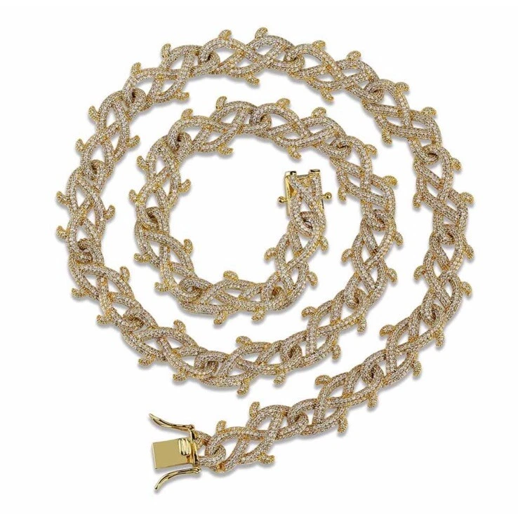 Hermosa cadena busto corona de espinas VVS moissanita Foto 3 de 3