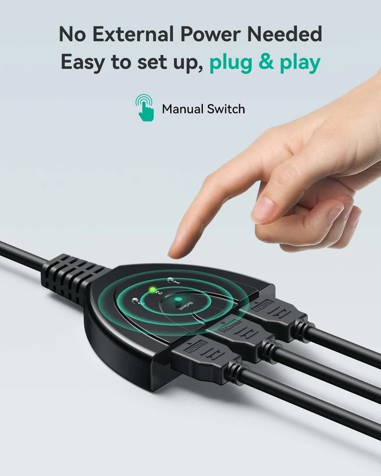 3 Port HDMI Splitter Cable 1080P Switch Switcher HUB Adapter for HDTV PS4 Xbox - Image 4 of 4