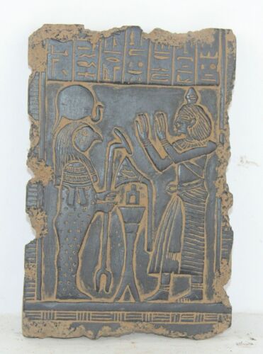 Rara stele antica faraonica egiziana di Horus e della regina Antica... - Foto 1 di 5