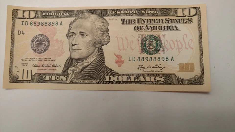 FR 2041D 2006 FEDERAL RESERVE NOTE UNCIRCULATED SERIAL # ID 88988898 A - Image 3 of 4