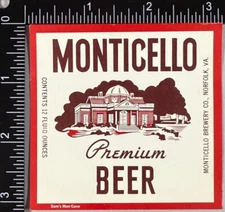 Monticello Premium Label - VIRGINIA