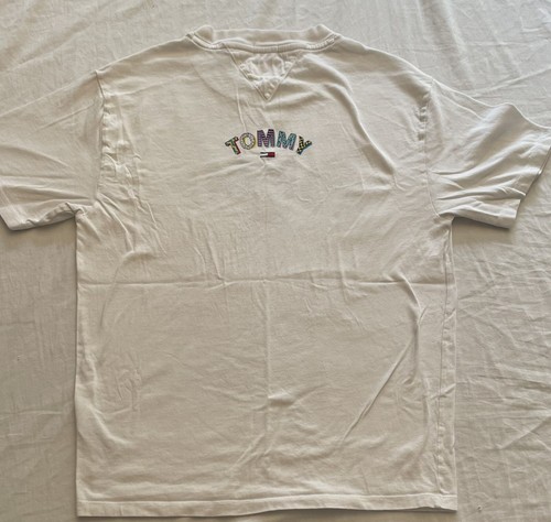 Tommy Hilfiger Tommy Jeans Relaxef Fit TOMMY Spellout White T shirt Size XL - Picture 5 of 6