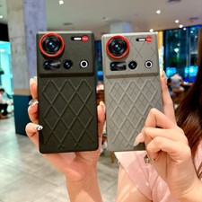 Funda Carcasa Cuero Rejilla Híbrida Moda Para ZTE Nubia Z70S Ultra