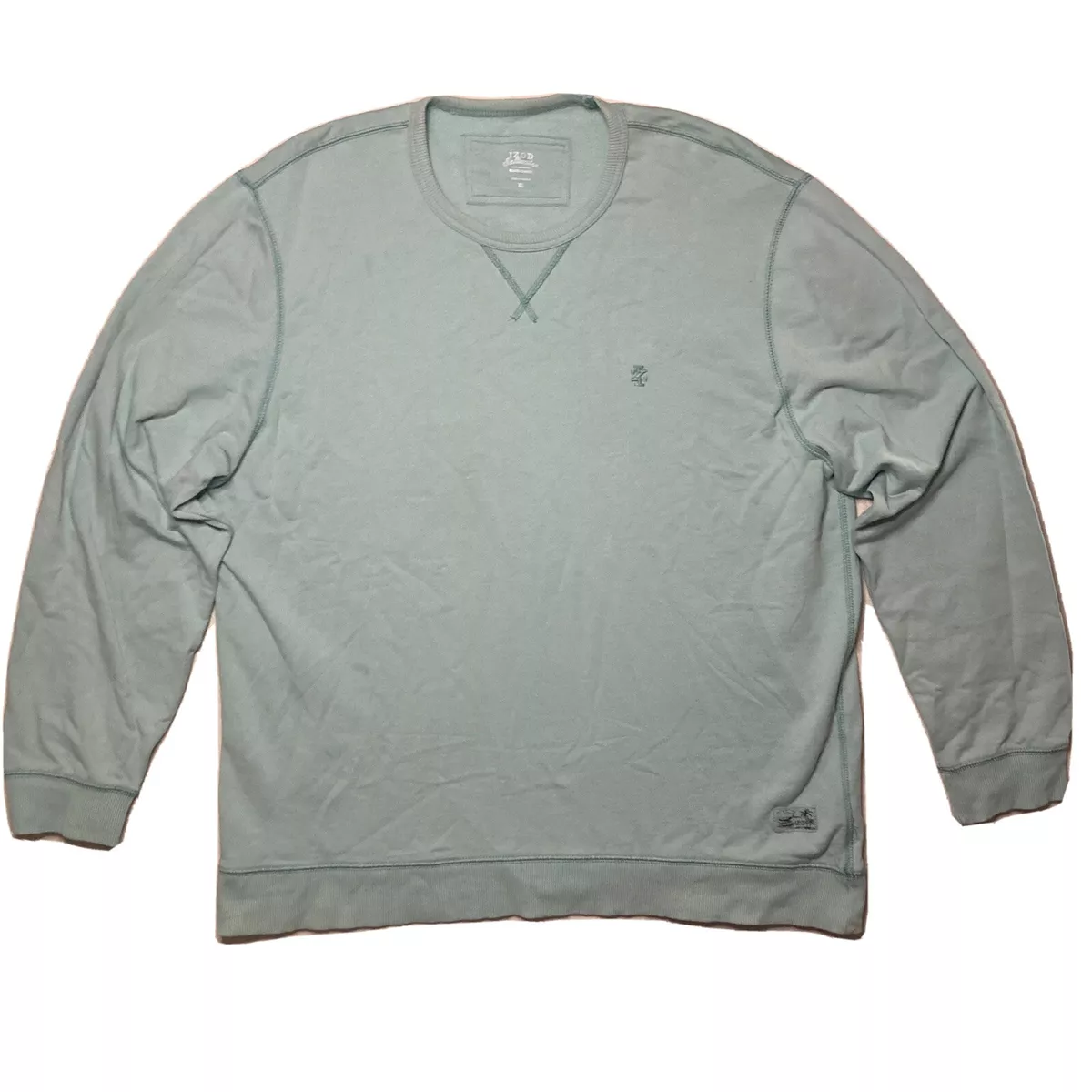 Izod Saltwater Sweatshirt Mens XL Blue Crew Neck Pullover Cotton Relaxed Classic