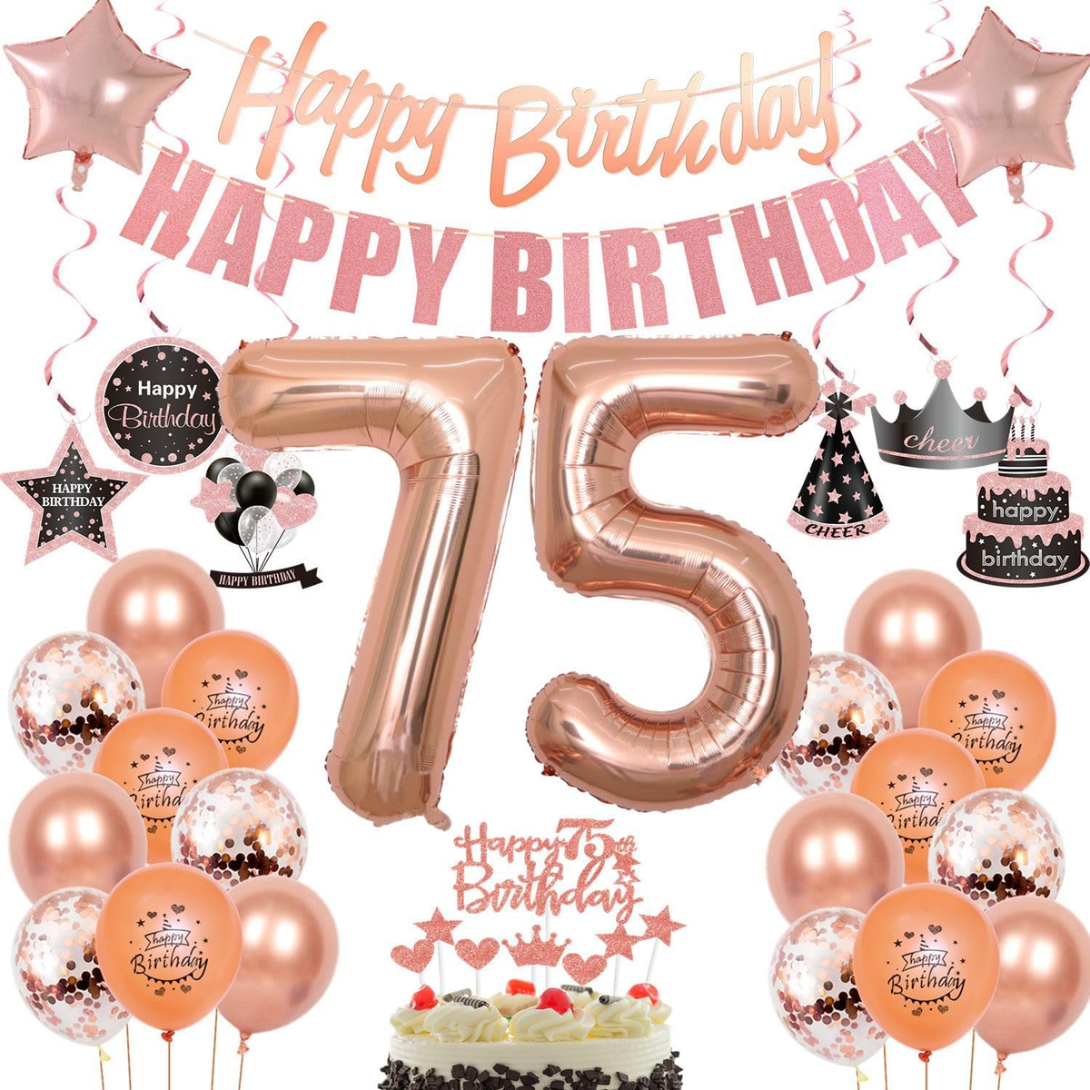 Lila 17. Geburtstag Dekoset – Folienballon 17, Banner, Girlanden, Latexballons & Tortendeko, Für Mädchenparty
