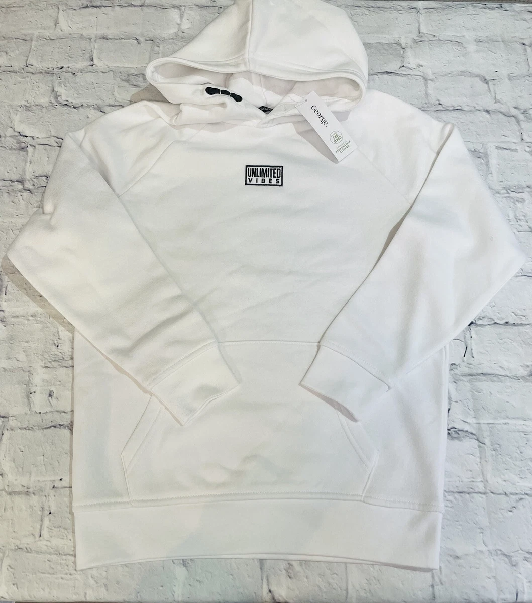 New Girls Boys 8 9 Years Clothes Cute White Hoodie Sweatshirt