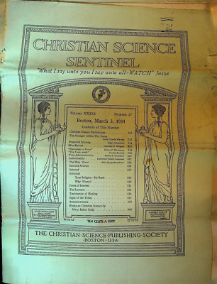 Christian Science Sentinel Magazine March 3 1934 Jekab Greenblat Louise Ravens