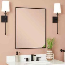 Signature Hardware Kardon Rectangular Framed Mirror - Matte Black Powder Coat