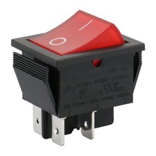 Red Light Dpst On/off Snap In Boat Rocker Switch 4 Pin 16a/250v Ul Tuv List 1 R