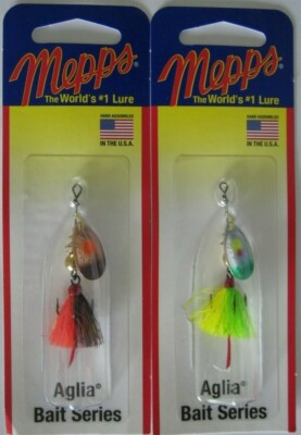 2 - Mepps  Aglia Bait Series Spinner - 1/12 oz.- Sunfish & Craw