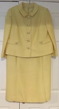VINTAGE NWT Abe Schrader Yellow 2 Piece Cocktail Dress  Jacket Size 16 or L