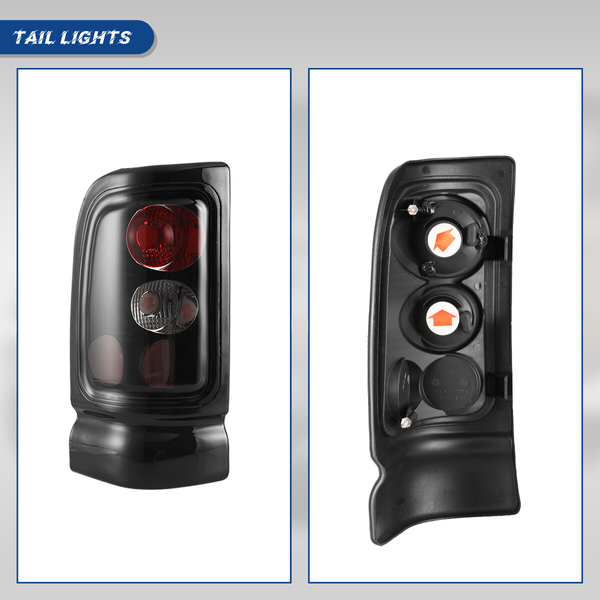 Black Smoke Headlight & Taillight Set For 1994-2002 Dodge Ram 1500 2500 3500