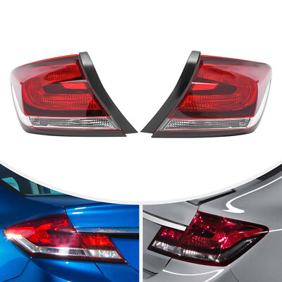 Pair Tail Light Set For 2013-2015 Honda Civic Sedan Left Right Rear Lamps Set