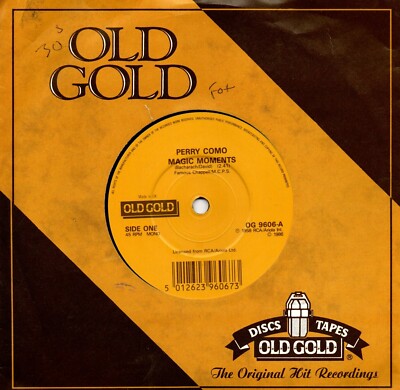 Perry Como:Catch a falling star/magic moments:UK Old Gold:Re-Issue