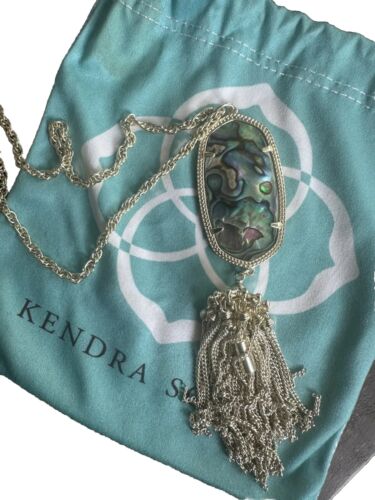 Kendra Scott Rayne Pendant Necklace - Abalone/Silver Rhodium  - Photo 1/3