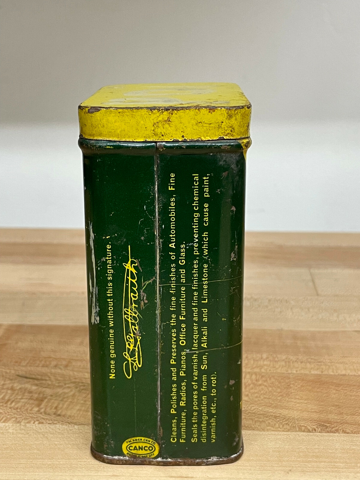 Vintage Asco Git Um Home Dust Cloth Metal Tin Can The Auto Supplies Co