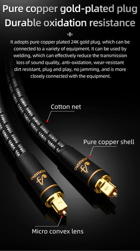 Hifi Optical Fiber Cable Digital Audio Wire Audiophile HIFI DTS Dolby 5.1 7.1 - Picture 15 of 20