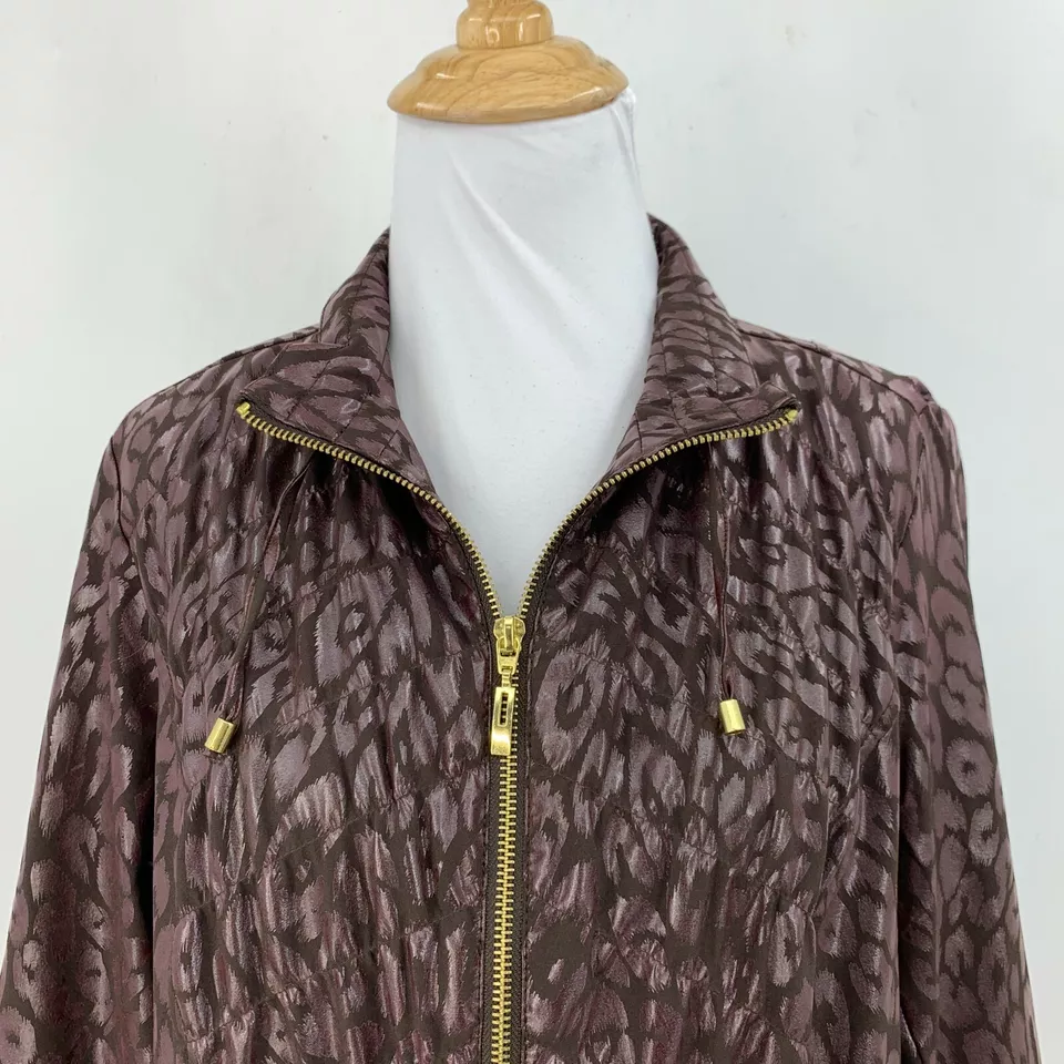 Chaqueta Zenergy Chicos Neema Aria Animal Foil Mujer Mangas 0 3/4 Bronce Brillante Foto 3 de 4