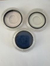 Mixed Lot Vintage Vivitar Filter Lenses With Protective Cases, Set Of 3