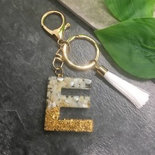 3.5" Handmade Resin Pendant Initial Keychain E Tassel New Free Ship 8833
