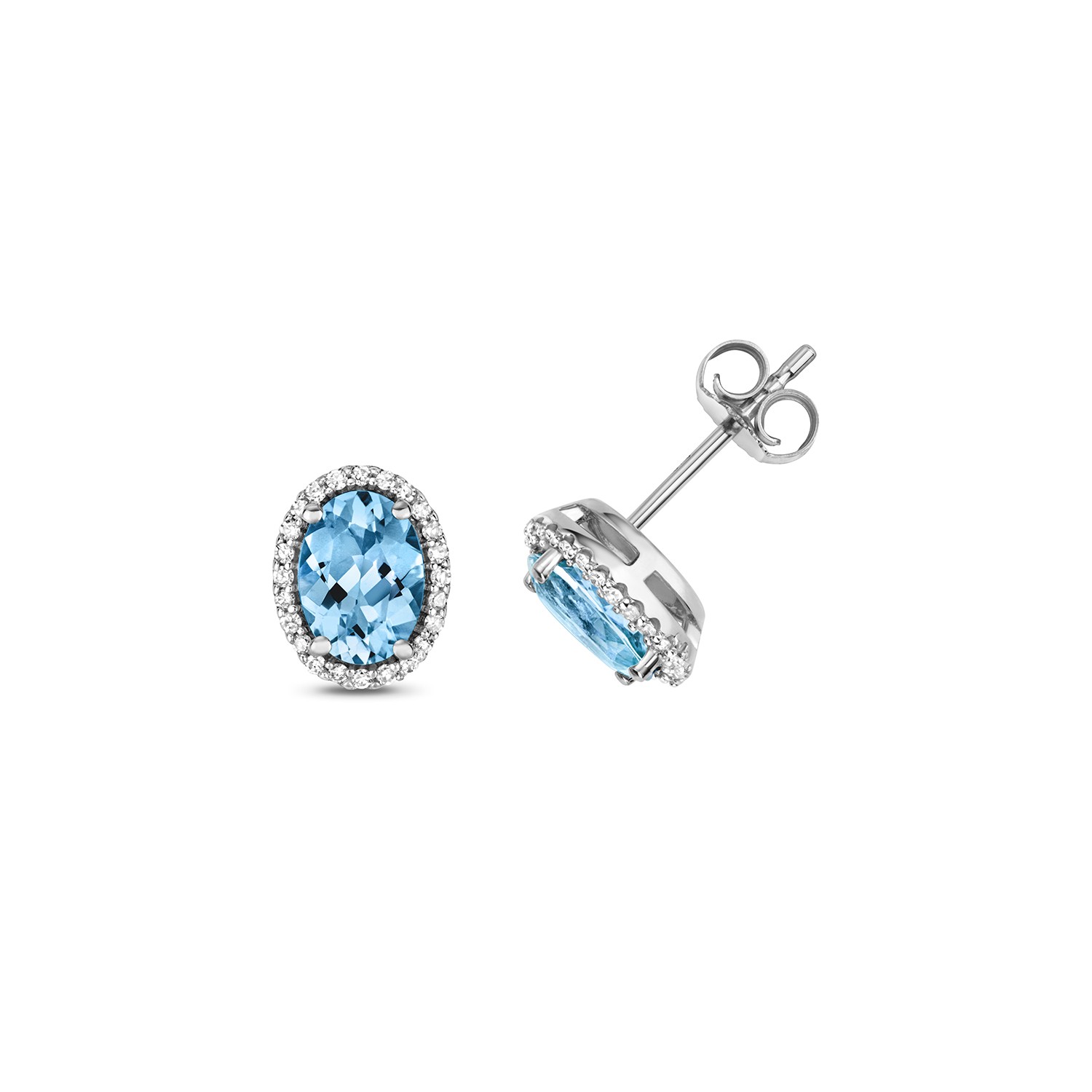 Boucles d'oreilles or blanc 375 et diamant | Évitez les allergies avec style 9mm