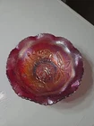 Vintage Imperial Glass Co. Carnival Glass Bowl In Sunset Ruby - Open Rose...