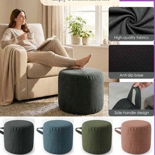Stuffed Round Pouf Foot Stool w/Foam Filling Floor Pouf Ottoman for Living Room