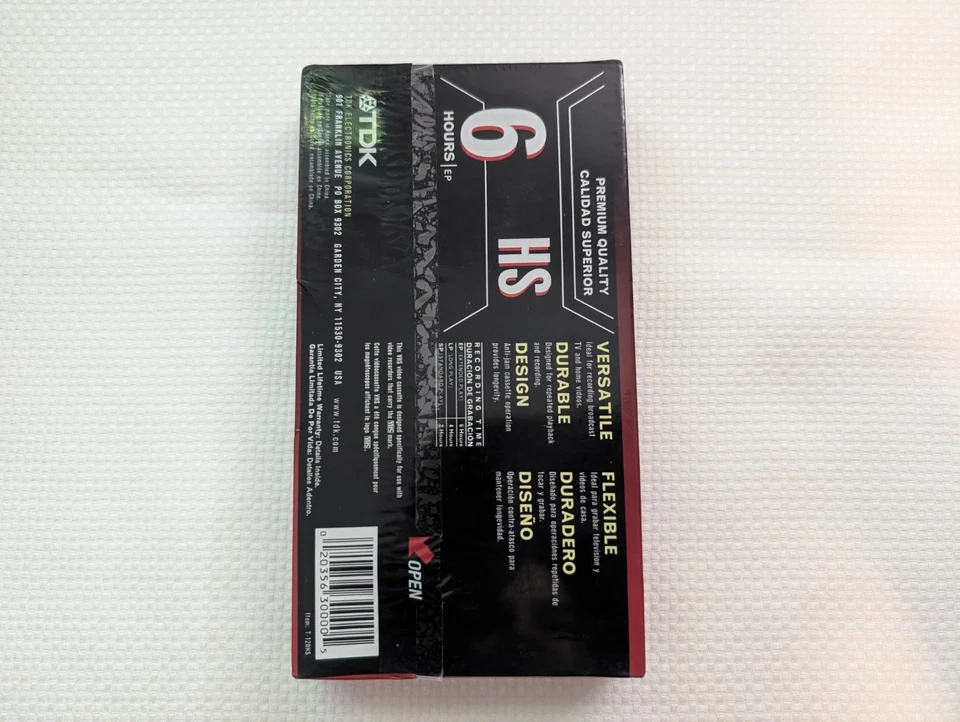 Paquete de 7 cintas de video en blanco TDK T-120 HS calidad premium 6 horas VCR VHS nuevas selladas Foto 3 de 3