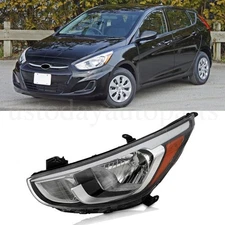 Headlight Left For 2015 2016 2017 Hyundai Accent Driver Side Halogen W/o LED