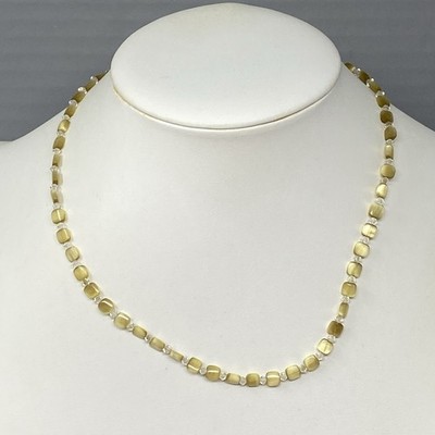 Tateossian London Necklace Mother Of Pearl Square Beads Collar 925 Toggle 16''
