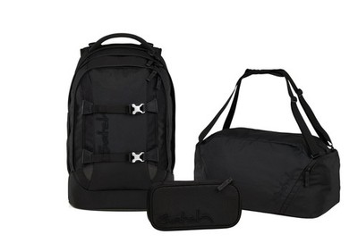 Satch Schulrucksack-Set PACK Nordic Black 3-teilig