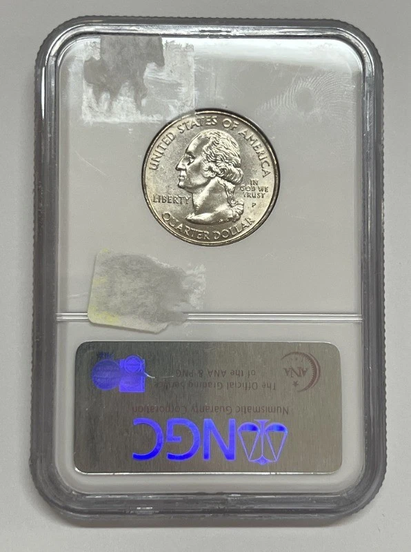 2005-P West Virginia State Quarter Reverse Die Break @4:00 NGC MS64 Mint Error - Image 3 of 4