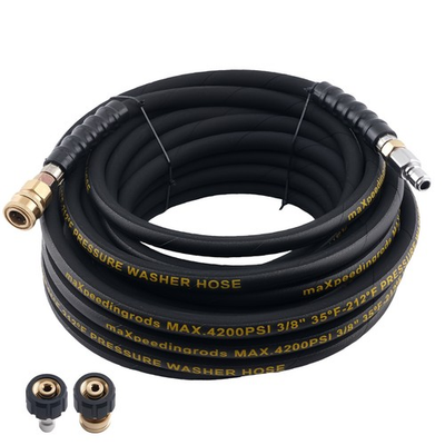 #ad 50 Feet Power Washing Hose 4200PSI Steel Wire Braid w M22 to 3 8quot; Fitting $66.99