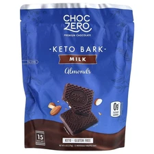 Keto Bark, Milk Chocolate, Almond, 15 Mini Bars, 6 oz (170 g)