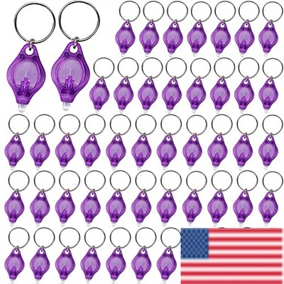 100X UV Flashlight Mini Keychain LED Torch Light Blacklight Key Ring Lights US